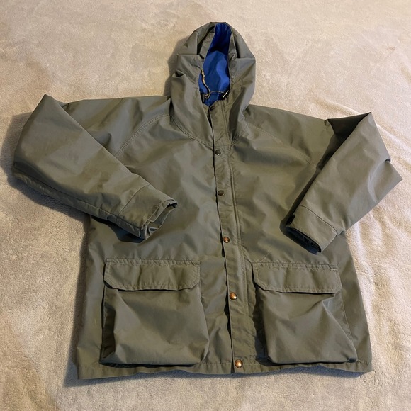 Twin Peaks Gore-Tex Hooded Rain Jacket Vintage Sage Green Made in USA Medium 90s - Picture 1 of 8